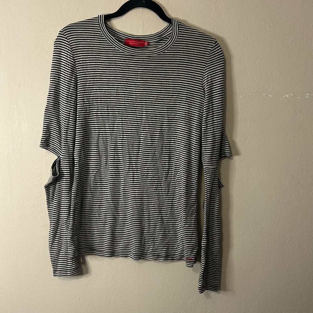 n:Philanthropy Cutout Stripe Shirt